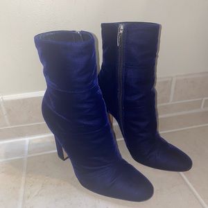 Gianvito Rossi Blue Velvet Ankle Boots